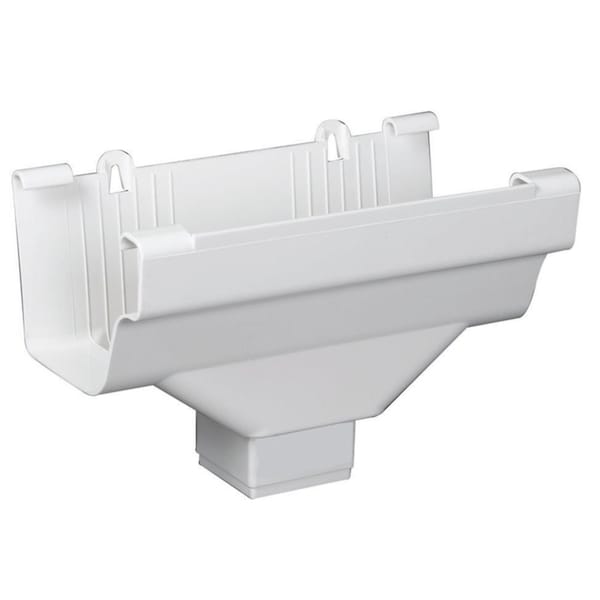 Amerimax Home Products Amerimax 5 in. W X 9 in. L White Vinyl Traditional Gutter Drop Outlet M0506-6 - main